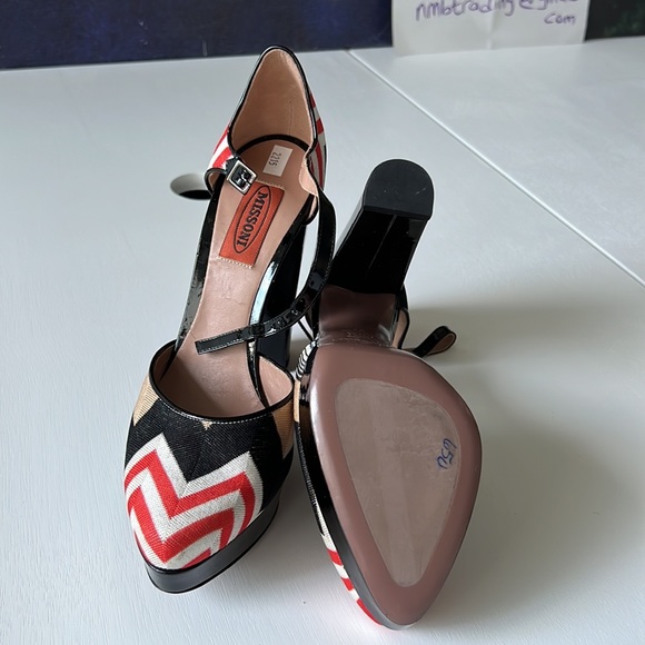 Missoni made in Italy high heeled size 7M(37) ankle a wrap Mary Jane shoes - Picture 12 of 16